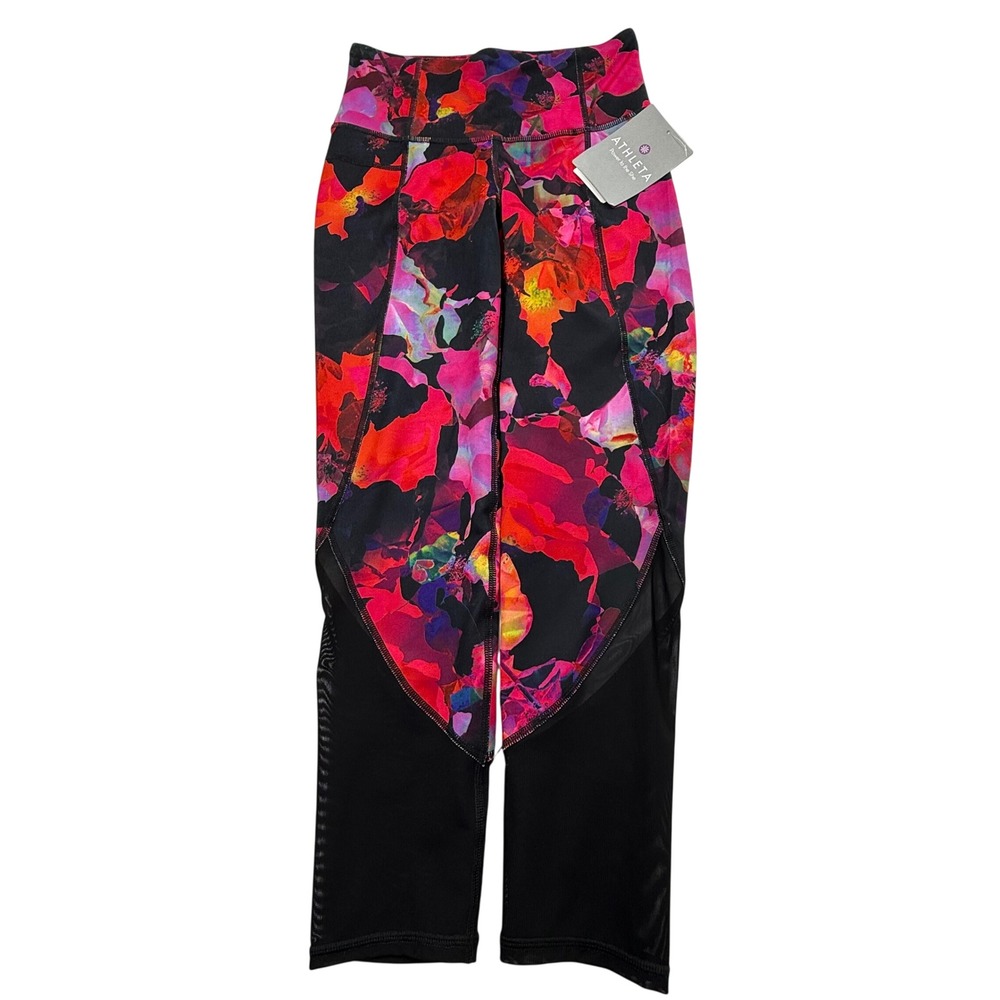 Athleta High Rise Chaturanga Capri Legging Floral Print XXS